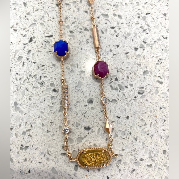 Kendra Scott custom necklace rose gold color, adjustable length. Great condition - Picture 2 of 4